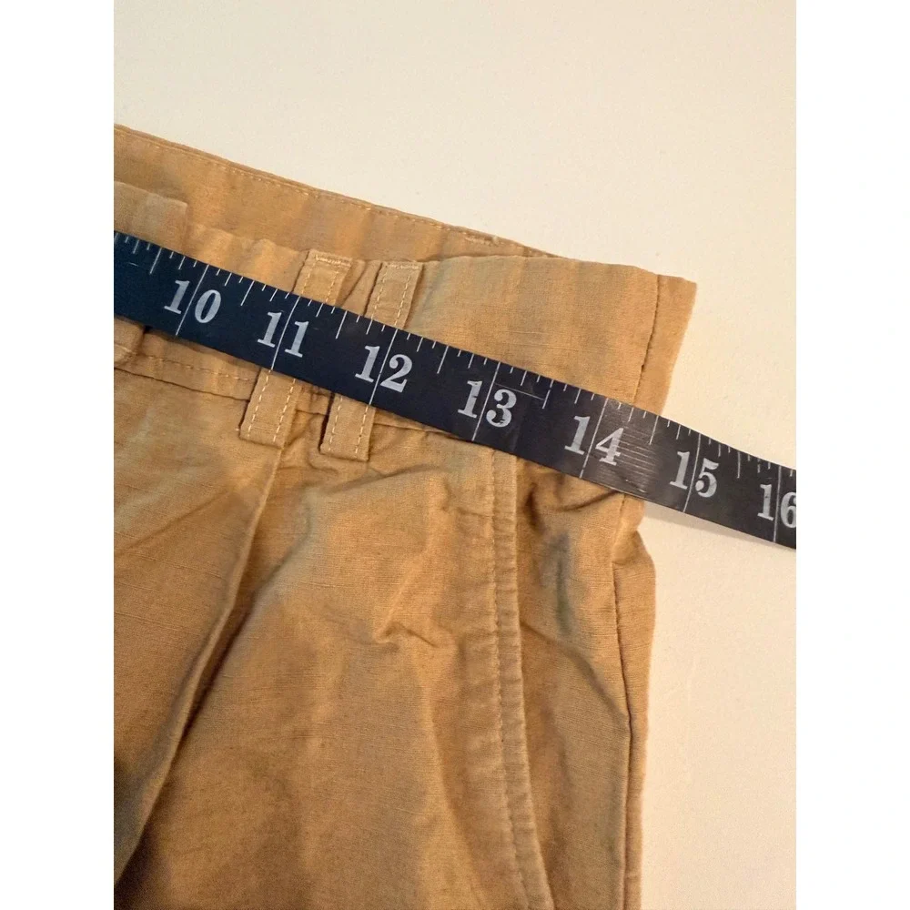 COS Womens Cotton Linen Pleated Tapered‎ High Rise Trousers Pants Size 4 Barrel